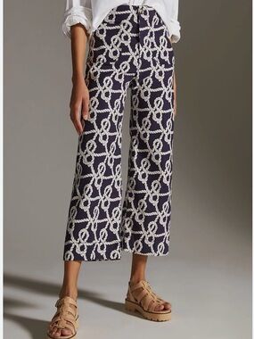 Anthropologie Maeve The Colette Cropped Wide-Leg Pants - size 32